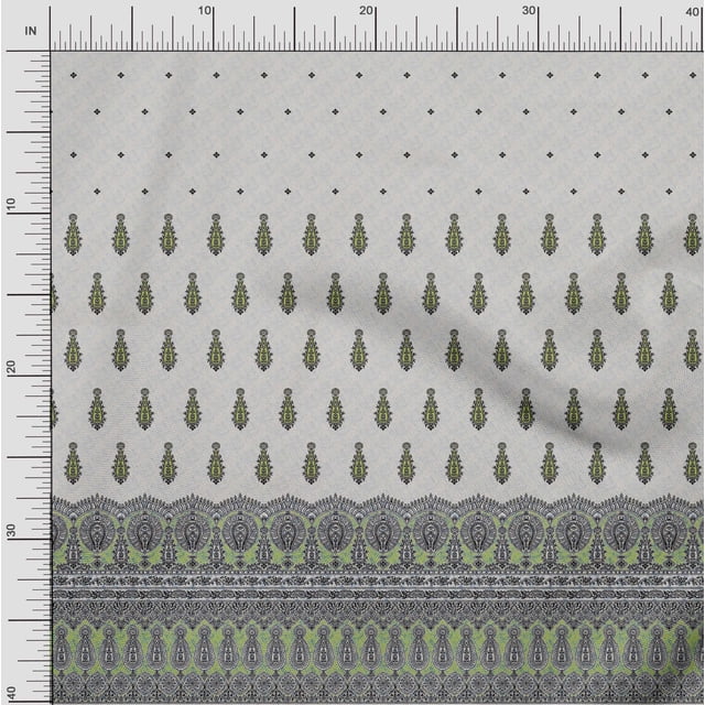 oneOone Silk Tabby Light Gray Fabric Floral Block Panel Fabric For Sewing Printed Craft Fabric By The Yard 42 Inch Wide