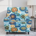 thumbnail image 2 of Renewold Bohemian Flower Blue Couch Cover Recliner Comfy Chair Cover for Recliner 4 Pieces Anti-Slip Single Seat Couch Slipcover Stretch Furniture Protector for Living Room, 2 of 8