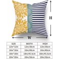 thumbnail image 3 of Yellow Blue Pillow Covers 18x18 Set of 2 Gray Dahlia Decorative Aqua Striped Throw Pillows Modern Geometry Flower Decorative Pillowcase Square Cotton Cushion Case Decor for Home Sofa Couch Bed, 3 of 6