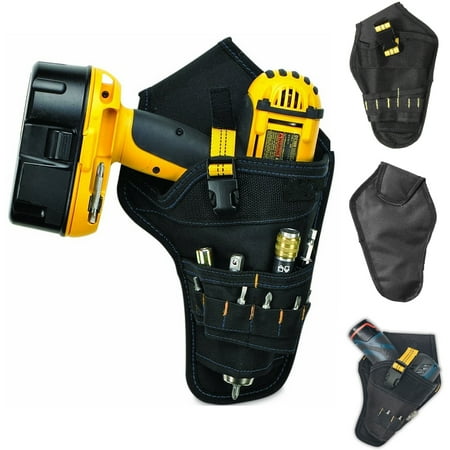 Multi-Pocket Waist Belt Pouch Storage Bag for Holster & Cordless Electric Drill Holster Screwdriver Heavy Duty Cordless Tool (Best Tool Belt For Cable Tech)