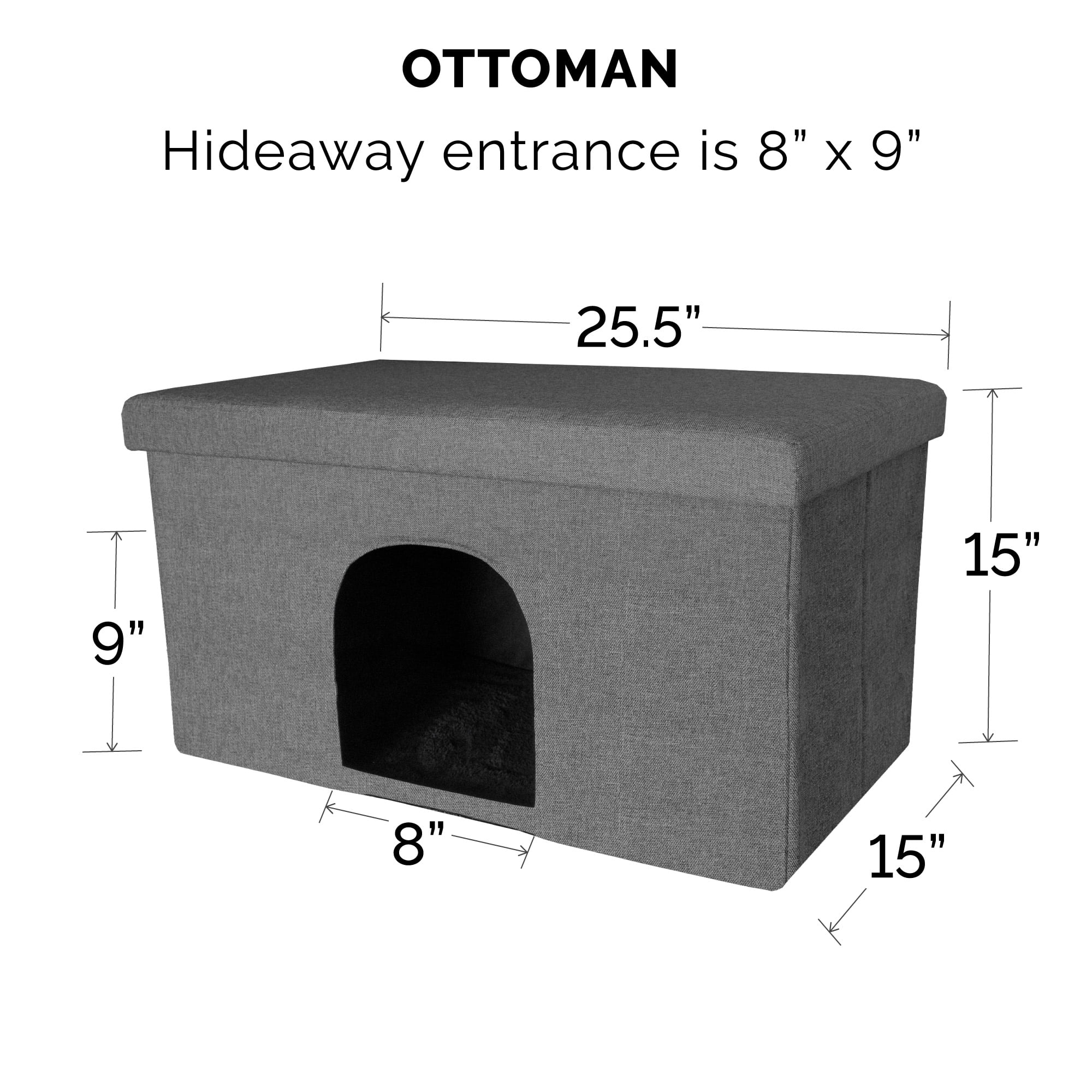 FurHaven Pet Products Large Pet House Ottoman for Dogs & Cats - Stormy Gray