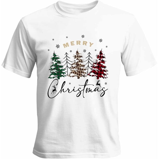 Camisetas para hombre, camisetas casuales de manga corta con diseño de árbol de Navidad, camisetas gráficas para adolescentes, niños y hombres