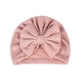 thumbnail image 2 of YHAJDS Infant Beanie Bow Hat Solid Color Newborn Baby Cap Ribbed Knit Summer, 2 of 3