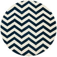 thumbnail image 3 of SAFAVIEH Chatham Jake Geometric Wool Area Rug, Dark Blue/Ivory, 9' x 9' Round, 3 of 6