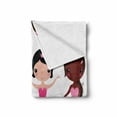 thumbnail image 2 of Ballet Soft Flannel Fleece Throw Blanket, Little Happy Girl Ballerinas National Diversity Cartoon Childish Kids Design, Cozy Plush for Indoor and Outdoor Use, 50" x 70", Multicolor, by Ambesonne, 2 of 6