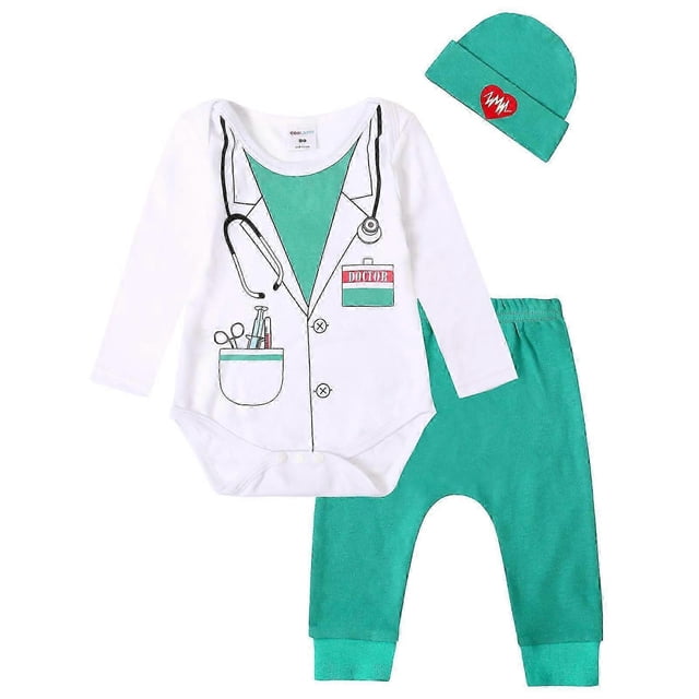 Baby Doctor Halloween Costume Infant Girls Boys Hospital Surgeon Cosplay Clothes Set Newborn Photography Prop Dr Outfit