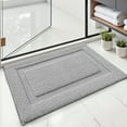 thumbnail image 4 of FRABE Non Slip Bathroom Rug with Rubber Backing, Ultra Absorbent Quick Dry Microfiber Bath Mat, Machine Washable, Light Grey, 17"x30", 4 of 10