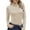 Khaki, variant on Women's Shirts Winter Fall Plus Size Long Sleeve Casual Tops Mock Turtleneck Pullover High Neck Tight Fitting Priming Shirt T-Shirts Green 3XL