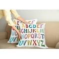 thumbnail image 2 of Ambesonne Alphabet Throw Pillow Cover 2 Pack, Basic Colorful Letters, 20", White Multicolor, 2 of 7