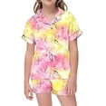 thumbnail image 4 of Ensemble de Pyjama en Soie pour Fille, Imprimé, Manches Courtes, Ensemble de Pyjama à Boutons pour Filles, Ensemble de Pyjama Décontracté, Pyjama de Noël pour Filles, Pyjama pour Garçons et Filles, Mode, 4 of 7