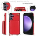 thumbnail image 6 of Crossbody Zipper Wallet Bag Case for Samsung Galaxy S23 FE,Dteck Shockproof Leather Card Slots Pocket Case Kickstad Cover with Shoulder Strap, Red, 6 of 8