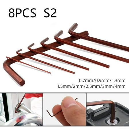 8pcs 0.7mm - 4mm S2 Steel Allen Key Hex Key Set Mini Micro Hex Allen ...