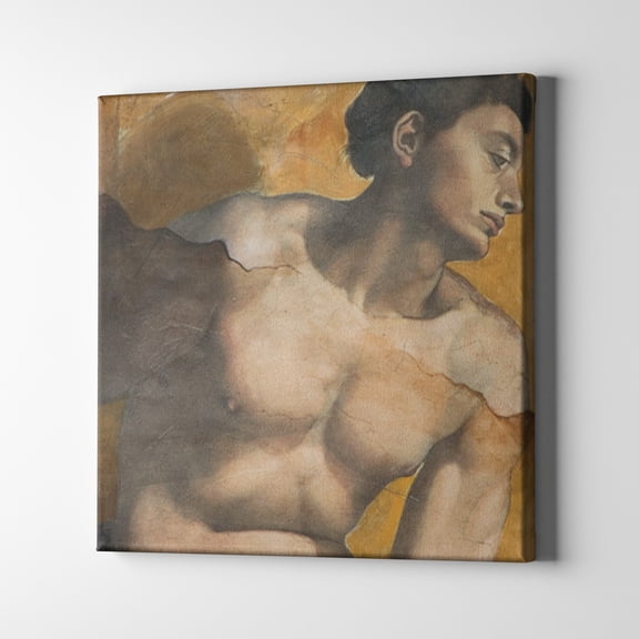 Unlimited Art Project - Michelangelo Classic Canvas Wall Art Unique Print Beige Cream