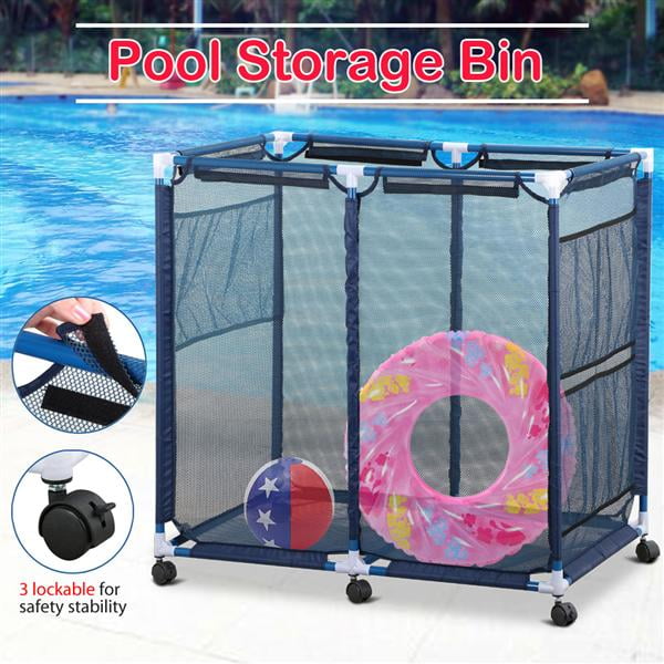 Yaheetech Durable Pool Storage Bin Swim Beach Cart Mesh Basket for Storing Swim Goggles/Beach