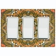 thumbnail image 1 of Metal Light Switch Plate Cover Orange Brown Mandala Icy Flower Tile Pattern MDL050, 1 of 13