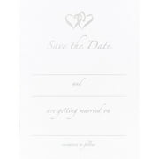 Linked Heart Save The Date Cards Silver