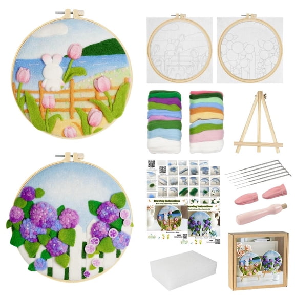 Stamped Embroidery Kits with Pattern and Instructions, Stitches Starter Kits Embroidery Starter Kits for Beginners