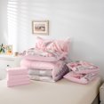 thumbnail image 6 of Manfei Modern Animals 7pcs Queen Bedding,Happy Christmas Bedding Comforter Set Queen,Pink Reversible, 6 of 7
