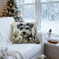 thumbnail image 3 of ​Schnauzer Pillow Cover Printed with Floral Decor, Realistic Dog Portrait with Wildflowers, Gray Background, Soft Decorative Throw Pillow for Pet Lovers Multicolor, 3 of 6