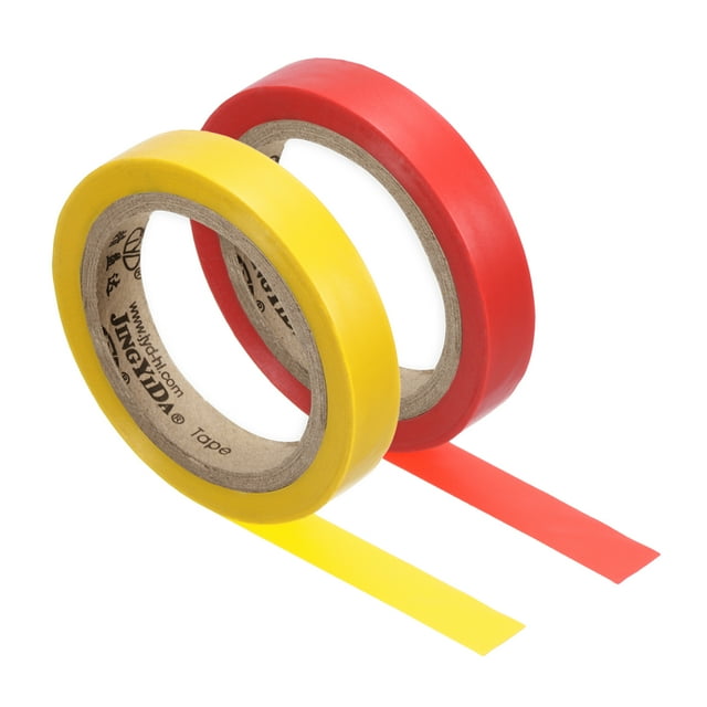 Uxcell 26Ft Tennis Racket Badminton Racquet Grip Finishing Tapes, Red/Yellow 2 Pack