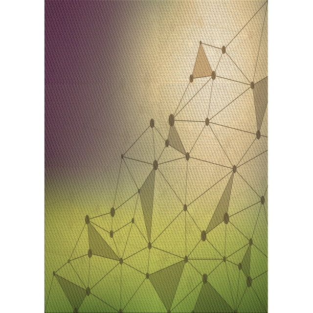 Ahgly Company Tapis d'Intérieur Lavables en Machine, Rectangles Transitionnels Métalliques Dorés, 7' x 10'