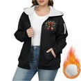 thumbnail image 4 of Gamivast Christmas Fleece Jackets Women 5XL Zip up Hoodies 2025 Fall Winter Trendy Long Sleeve Drop Shoulder Coat with Multiple Pockets Graphic Warm Fashion Clothing, 4 of 5