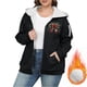 thumbnail image 4 of Sudadera informal con capucha y manga larga para mujer, estilo navideño, de gran tamaño, color liso, con cremallera, capucha y forro polar grueso, chaqueta de manga larga con hombros descubiertos, blu, 4 of 5