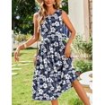 thumbnail image 4 of Vestido midi Zeagoo Summer Floral Aline Swing sin mangas para mujer, 4 of 8