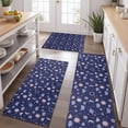 thumbnail image 2 of Dark Blue Sun Moon Cloud Planet Pattern Kitchen Rugs Sets Of 3,Kitchen Runner Rugs Non Skid Washable,Decorative Kitchen Floor Mats for Kitchen,Sink,Laundry,17"x30"+ 17"x47" + 17"x59", 2 of 6