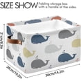 thumbnail image 4 of FREEAMG Funny Whales Large Square Storage Basket Bin with Handles 2PCS,Foldable Multi Functional Closet Storage Box Shelf Basket for Storing Toys, Books and Clothes, 4 of 7