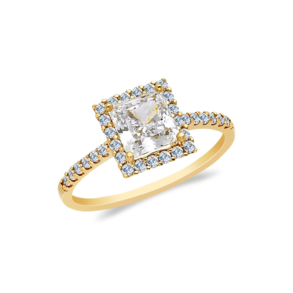 14K Solid Yellow Gold 1 Ct Round Cut CZ Wedding Engagement Ring 2 Piece Bridal Set Ioka 14K Solid Yellow Gold 1 Ct Round Cut CZ Wedding Engagement Ring 2 Piece Bridal Set Ioka