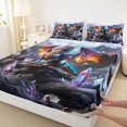thumbnail image 4 of Homewish Magical Dragon Queen Sheets,Vintage Wildlife Queen Sheet Sets,Gray,4 Pieces,1 Flat Sheet, 1 Fitted Sheet and 2 Pillowcases, 4 of 6
