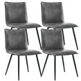 thumbnail image 4 of Duhome Elegant Lifestyle Faux Leather Dining Chairs Set of 4, Dining Room Chairs with Black Metal Legs for Kitchen Gray, 4 of 9