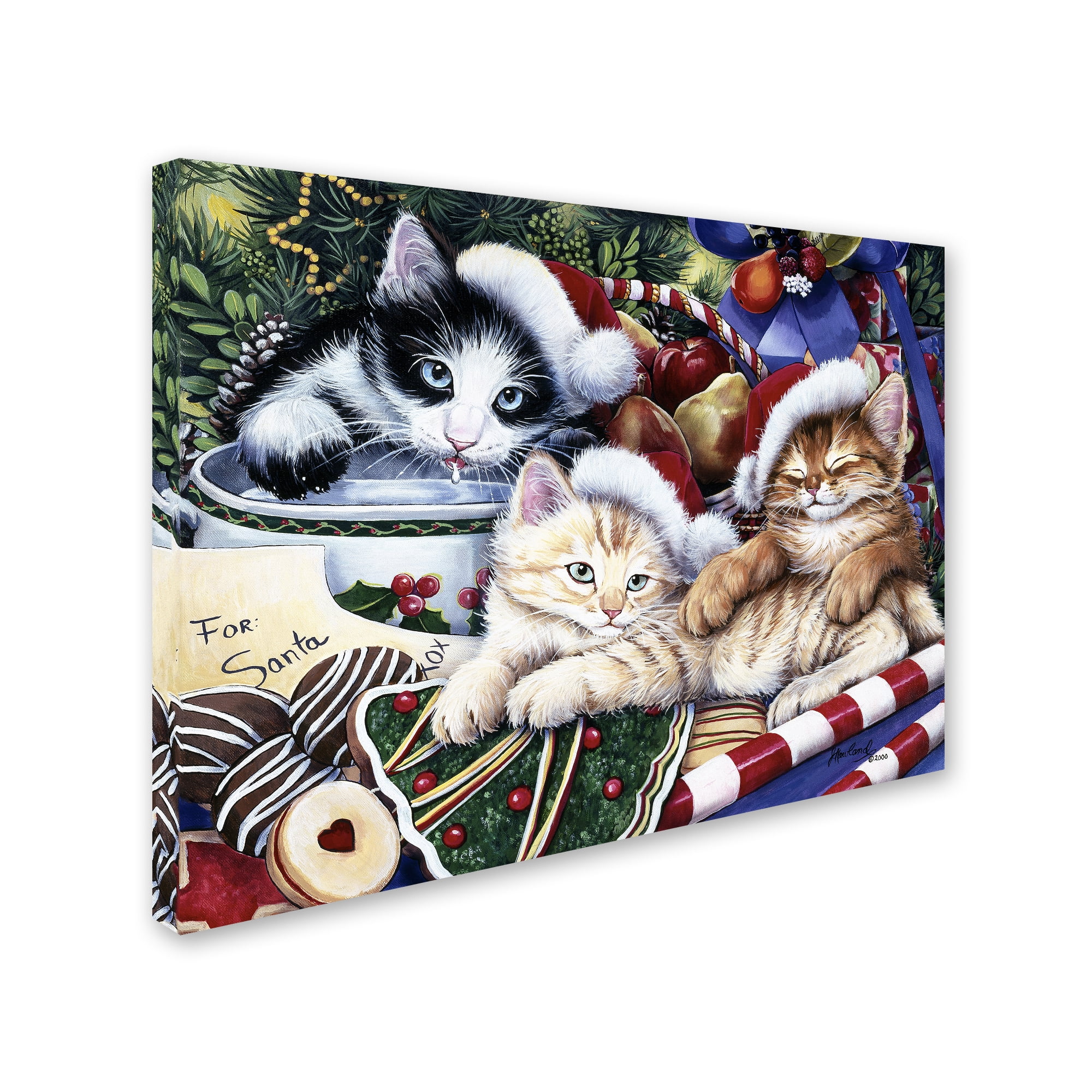 Trademark Fine Art 'Meowy Christmas 2' Canvas Art by Jenny Newland