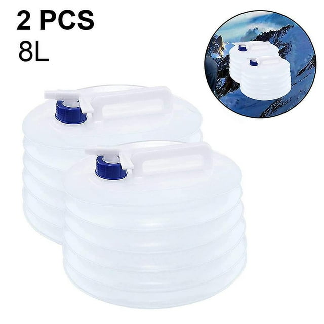 Contenedor de agua plegable de 2 uds, almacenamiento de agua portátil Premium, 8l Rojo Verde