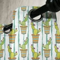 thumbnail image 4 of Ambesonne Cactus Grommet Curtain, Vertical Lines Flowers, 50" x 54", Green Orange Mint, 4 of 6