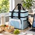thumbnail image 3 of Insulated Lunch Bag, Portable Cooler Tote with Handle and Strap, Leak-Proof Reusable Lunch Box for Daily Commute, Office, Picnic, Travel, and Outdoor Adventures, 3 of 7