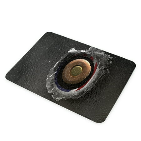 

KuzmarK Glass Cheese Cutting Board 11 x7.75 - American Flag Bullet Hole
