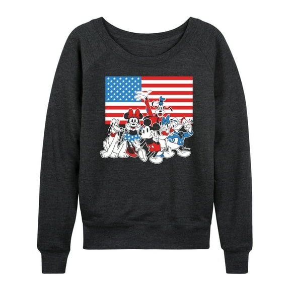 Disney - Mickey And Friends Flag - Women's Lightweight French Terry Long Sleeve Shirt