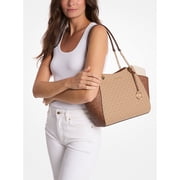 Michael Kors Womens Jet Set Large Color-Block Signature Logo Tote Bag (CamelMulti) 35S5GTVE3B-222