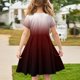 thumbnail image 4 of Girls 2025 Summer Dresses Short Sleeve Gradient Dress Soft and Comfortable Casual Summer Wear for Parties and Daily Dresses ,Sie:160, 4 of 5
