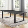 thumbnail image 5 of Steve Silver Yves Rubbed Charcoal 8-Piece Dining Set with Gray Side Chairs, 5 of 7