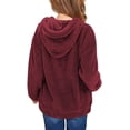 thumbnail image 2 of Sherrylily Girls Fuzzy Fleece Pullover Hoodies Sweatshirt Casual Loose Outwear Coat with Pockets 4-15 Years, 2 of 3