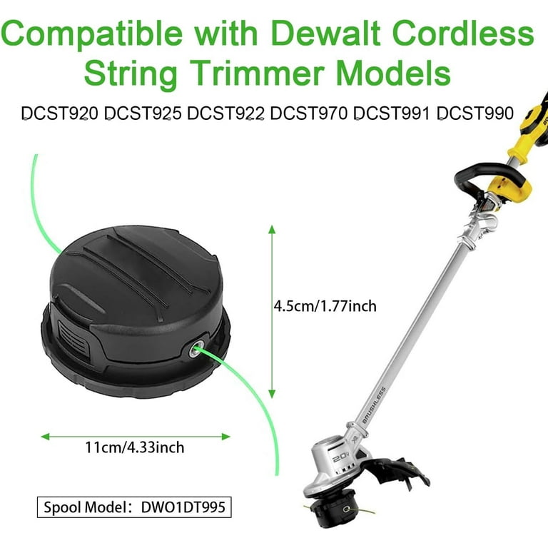 DWO1DT995 Replacement Trimmer Head Compatible with Dewalt DCST920 DCST922 DCST970 DCST990 DCST925 Cordless String Trimmer Replacement Head with Pre Wound 0.080 20Ft Line Walmart