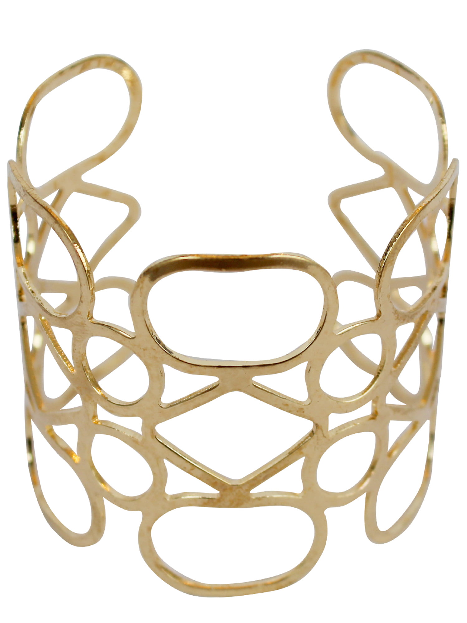 Geometric Gold Metal Cuff Bracelet