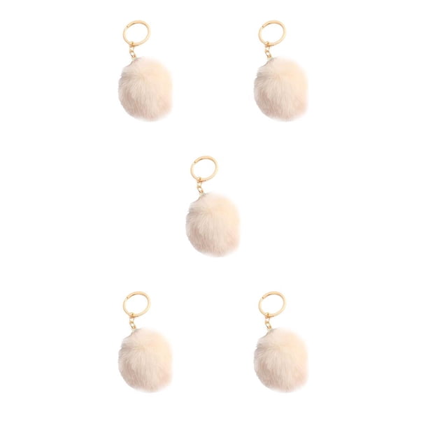 Llavero de bola peluda Advancent Beige 6cm