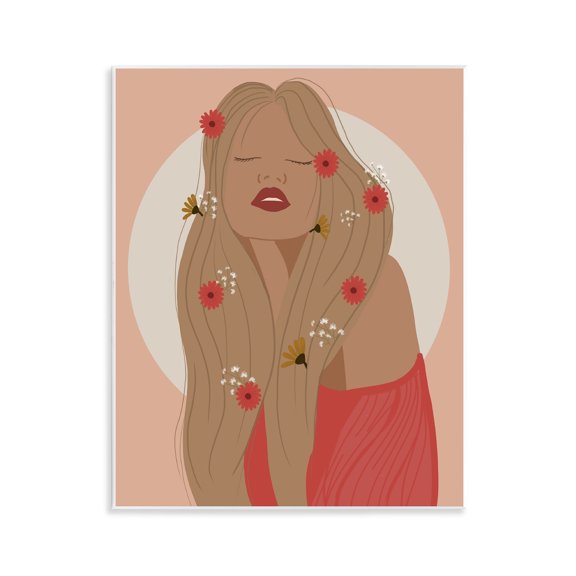 Stupell Industries Hippie Boho Girl Novelty Painting Unframed Art Print Wall Art, 11 x 14