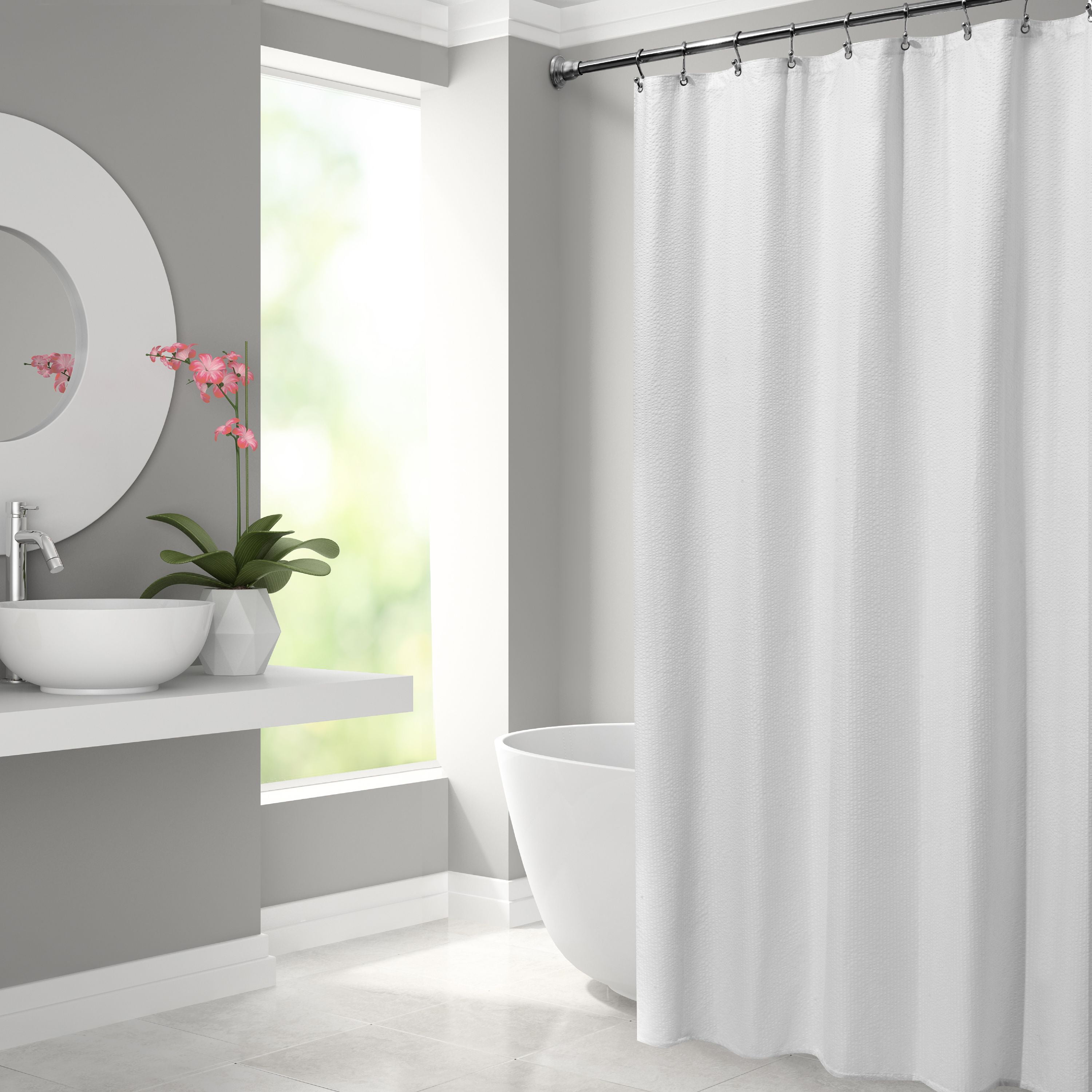 Bubble Embossed Fabric Shower Curtain 70 x 72