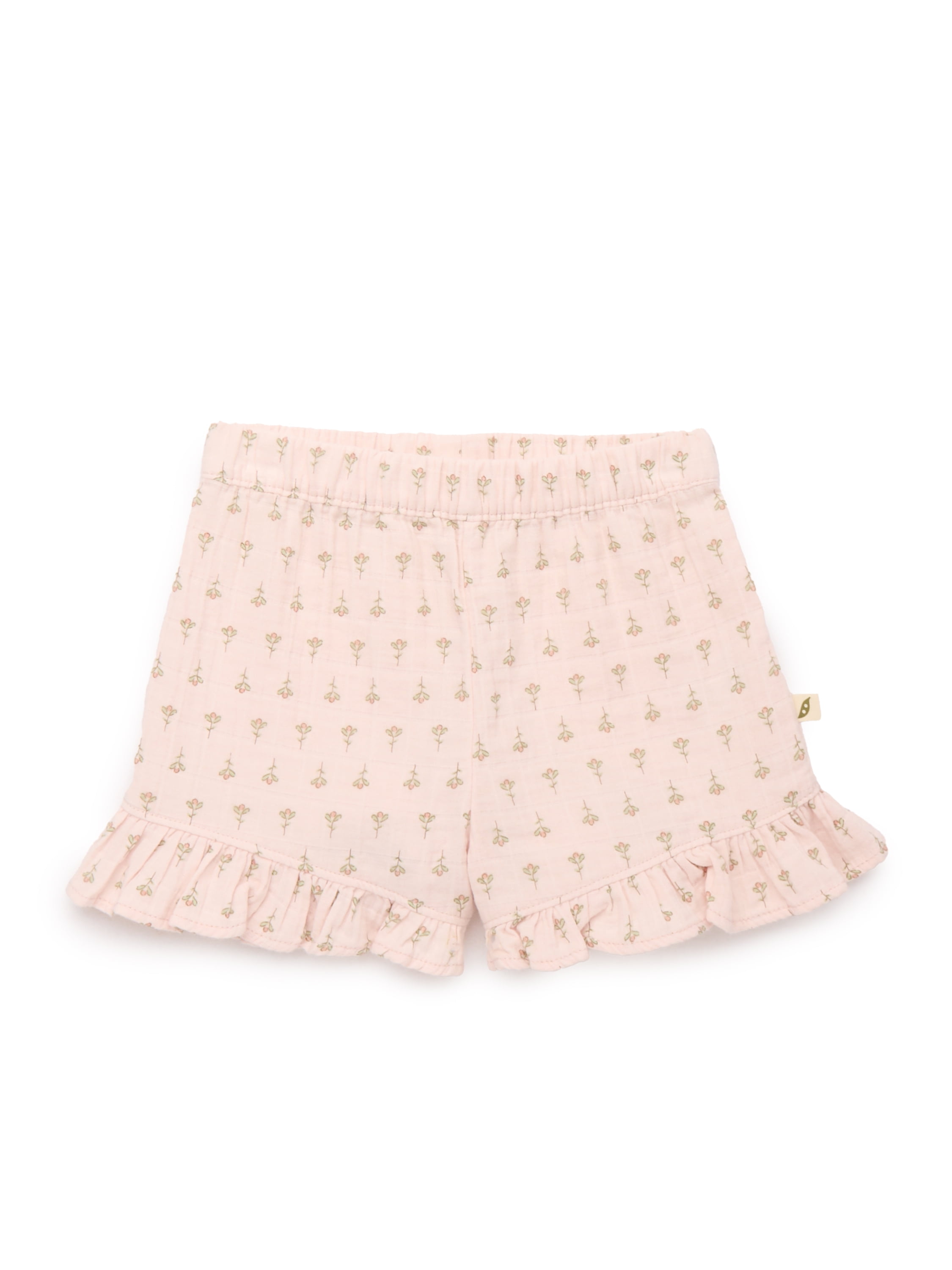 easy-peasy Toddler Girls Organic Dobby Check Ruffle Top & Shorts Set, 2-Piece, Sizes 18M-5T