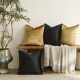 thumbnail image 3 of Black Pillow Covers 20x20 Set Of 4 Luxury Couch Throw Soft Decorative Modern Square Pillows Living Room Vintage Cushion, 3 of 8